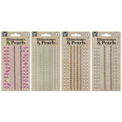 Rhinsten og perler stickers  S�lv